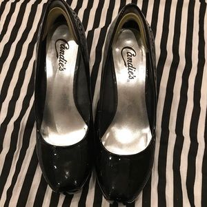 New patent leather platform heels